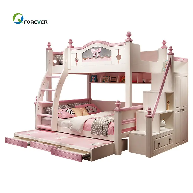 2024 europa camera dei bambini con due mobili da letto set per bambini letto a castello camera da letto mobili letto a castello per bambini