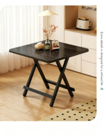 Table à manger carrée moderne pliable en bois massif de luxe avec pieds en métal et plateau en résine, assemblée, garantie 5 ans