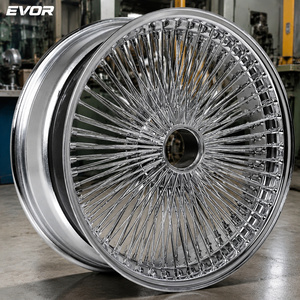 EVOR钢丝轮热销合金锻造轮毂图案5X114.3 5x120.65 5x127全金色辐条轮 - Product Image 1