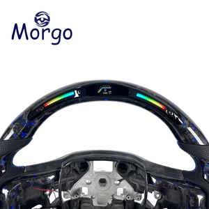 Accesorios Interiores para Automóviles, Volante Deportivo Personalizado de Fibra de Carbono con LED Forjado para Ford Raptor F150 F250 F350 2015-<span class=keywords><strong>2018</strong></span> - Product Image 4