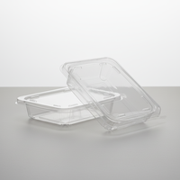 Boîte d'emballage alimentaire rectangulaire transparente en PET de qualité alimentaire avec couvercle rabattable pour vente en gros