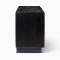 Meuble personnalisé de haute qualité 80 pouces en bois massif noir 4 portes meuble TV table Console multimédia en bois