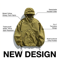 Veste Softshell 3-en-1 Détachable pour Hommes 100% Polyester Texture Nylon Technique Style Streetwear Logo Personnalisable