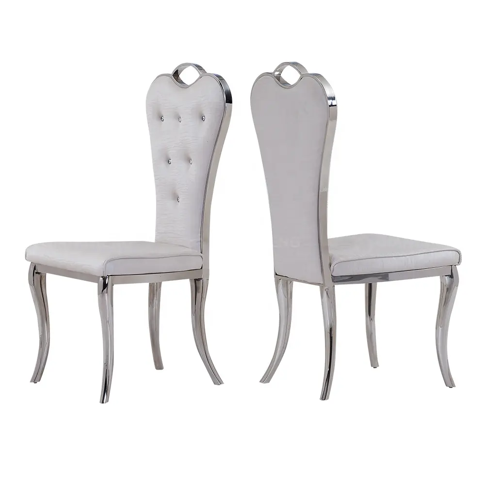 Düğün sandalyeleri olaylar orijinal tasarım düğün beyaz siyah PU sandalye gümüş SS otel sandalye toptan