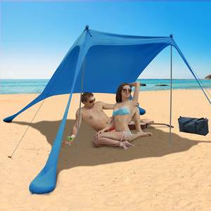 Abri solaire Portable coupe-vent corde Protection solaire Stable avec sac de transport pour famille Camping en plein air pêche arrière-cour pique-niques - Product Image 4