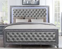 Prix d'usine Vente directe Ensemble de chambre classique moderne avec lit LED, coiffeuse et grand lit en bois, vente en gros, best-seller GMY44