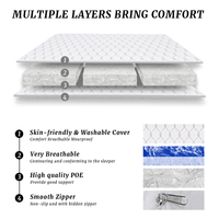 Matelas pliable Skylee 4D à haute résilience, à maintien élevé, détachable, lavable, en polymère POE, respirant et confortable