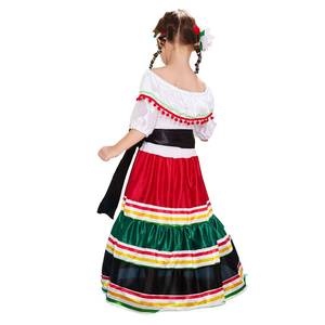 Disfraz Étnico Mexicano para Niñas, Disfraz de Halloween, Poliéster, Maxi, Traje Tradicional Folclórico para Fiestas, Conjunto de Disfraces - Product Image 2