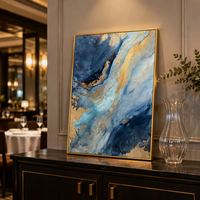 Peinture murale décorative personnalisée pour hôtel, peinture murale moderne peinte à la main, texture 3D en feuille d'or, peintures à l'huile abstraites sur toile