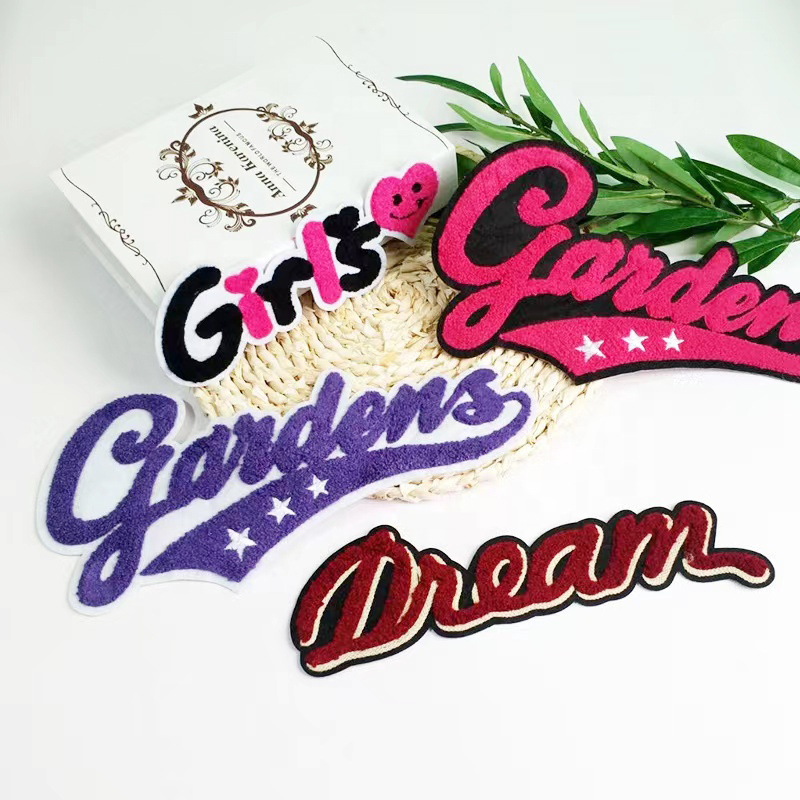 Тканое дизайнерское полотенце с вышитыми буквами синели, патчи с вышивкой утюгом, нашивки для одежды