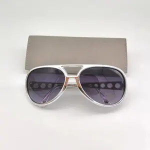 Moda hombres plata gafas de sol Retro 50s 60s Rock Star estilo tonos vestido de lujo para celebridad Cosplay vida diaria