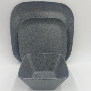 Bol carré en mélamine gris granité de 5,5 pouces, bol carré en mélamine à coins arrondis pour le service de la nourriture dans les restaurants asiatiques - Product Image 4