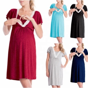 Fabbrica professionale di produzione delle donne in gravidanza <span class=keywords><strong>camicia</strong></span> <span class=keywords><strong>da</strong></span> <span class=keywords><strong>notte</strong></span> <span class=keywords><strong>vestito</strong></span> con allattamento al seno pigiami - Product Image 1