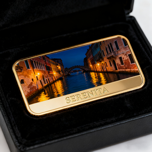 هدية تذكارية فاخرة للسفر مصنوعة حسب الطلب، سبيكة معدنية مطلية بالذهب مع طباعة بالأشعة فوق البنفسجية لمناظر طبيعية في البندقية، مناسبة كهدية أعمال فاخرة - Product Image 3