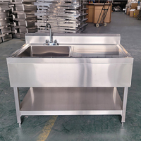 Évier de cuisine en acier inoxydable 201/304 à pieds carrés, style européen, avec égouttoir et revêtement autonettoyant, vente en gros usine