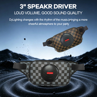 Haut-parleur de sac à dos avec lumière LED RGB, compatible Bluetooth 5.0, FM, AUX, TWS, batterie 15W 3500mAh, pour Karaoké et appareils numériques