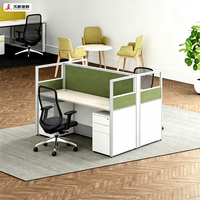 Escritorio de Estación de Trabajo JIUSHUN para 2, 4 o 6 Personas, Mesa de Oficina Ergonómica Moderna Personalizada para Empleados