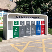 Station de tri des déchets écologique avec bacs multi-compartiments et système de contrôle des odeurs pour les communautés résidentielles