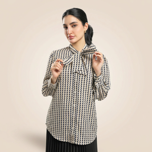 Blusa Estampada para Mujer, Cuello en V, Manga Larga, Informal, para Fiesta, 100% Algodón Tejido, Ecológica - Product Image 3