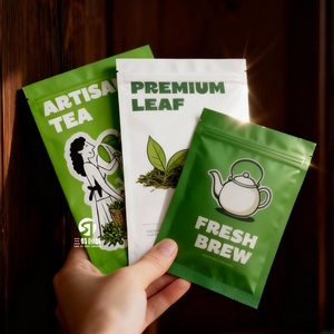 ถุงบรรจุภัณฑ์ชา/กาแฟแบบพิมพ์ดิจิทัลตามสั่ง MOQ ต่ำ วัสดุ BOPP/VMPET/PE ปิดผนึกสามด้าน เกรดอาหาร สำหรับชาเขียวผง - Product Image 4
