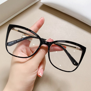 2025 Anti lumière bleue lunettes grandes lunettes pour dames femmes TR90 chat lunettes cadre en gros - Product Image 1