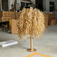 Nouvel Arrivage Arbre de fleurs de cerisier artificiel en soie couleur or, centre de table haut fait main multi-pièces pour mariage et Noël