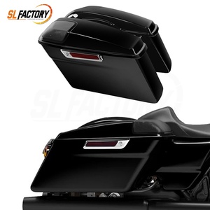 Sacoches de <span class=keywords><strong>moto</strong></span> durables noires mates avec fermoirs chromés et grilles pour haut-parleurs, compatibles avec Harley Touring Road Glide Street Glide 14-23 - Product Image 2