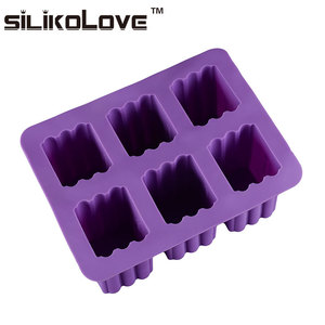 Moule à savon rectangulaire à 6 cavités en silicone antiadhésif LFGB Platinum sans BPA, fabriqué à la main par MUYULINS Factory - Product Image 6