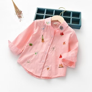 Camisa para Niñas, Ropa Infantil de Primavera y Verano, Camisa <span class=keywords><strong>Blanca</strong></span> de Manga Larga para Otoño, <span class=keywords><strong>Blusa</strong></span> Bordada de Algodón Estilo Coreano para Bebés - Product Image 5