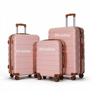 3Pcs ABS <b>Hard</b> <b>Shell</b> Luggage Set 20/24/28 Inches Spinner Wheels <b>Suitcase</b> with TSA Lock Unisex Travel Bag Modern Style - Product Image 2