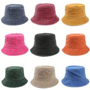 Washed Cotton Bucket <b>Hats</b> Packable Summer Outdoor Cap Travel Beach Sun <b>Hat</b> Plain Colors <b>for</b> Men Women Promotion Gift - Product Image 3
