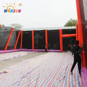 Giant Outdoor Paintball Range Inflatable Shooting Court With Net Inflatable Sport Game For Adults