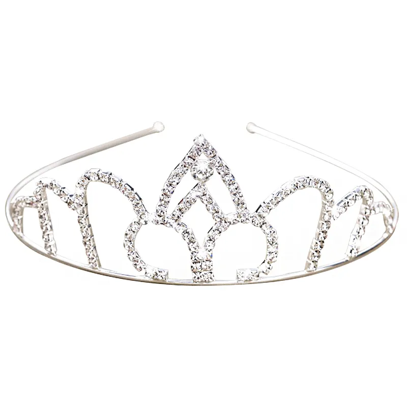 Sparkly Vương Miện Vương Miện Rhinestone Elegant Sliver Công Chúa Headpiece Headband Cho Trẻ Em Và Cô Gái