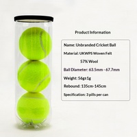 Balle de padel haute élasticité et durable avec 57% de laine, diamètre 63,5 mm, poids 56 g, rebond 135-145 cm, lot de 3 pour entraînement débutant