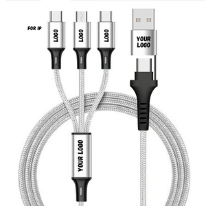 Câble de charge rapide universel USB PD <span class=keywords><strong>3</strong></span> 4 <span class=keywords><strong>5</strong></span> en <span class=keywords><strong>1</strong></span> en nylon avec logo personnalisé pour cadeaux promotionnels - Product Image 1