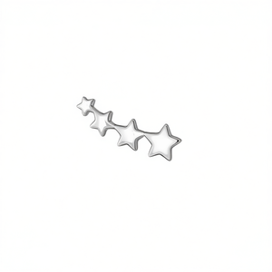 Pendientes de Estrella en Oro Blanco E2064, Joyería Fina Minimalista Unisex, Par - Product Image 1