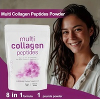 Soins de beauté Peptides multi-collagène Peptides hydrolysés Protéine Tout-en-1 Collagène marin Boissons en poudre pour la peau, les cheveux et les ongles