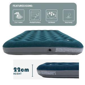 <span class=keywords><strong>Matelas</strong></span> pneumatique portable Avenli, quatre tailles, surface floquée, avec <span class=keywords><strong>pompe</strong></span> à pied <span class=keywords><strong>intégrée</strong></span> pour le camping - Product Image 2