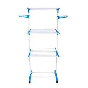 Đa chức năng tầng đứng 3 Tier khăn giá có thể gập lại ban công giặt móc quần áo khô giá - Product Image 5