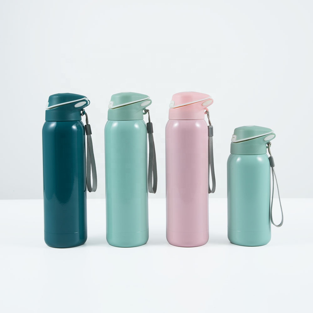 Легко носить с собой двойной стенкой одним касанием Кнопка вакуумный стакан с веревкой соломы