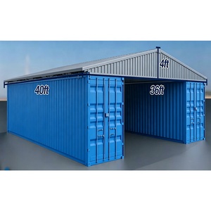 Abri de conteneur extérieur robuste, structure solide, tente de stockage industrielle, abri pour voitures, toit en tôle d'acier colorée, entrepôt - Product Image 2