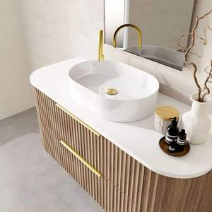 Coiffeuse de salle de bain flottante en bois de luxe de style européen simple et de haute qualité avec lavabo et miroir Vente en gros - Product Image 3