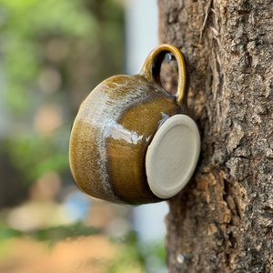 Tasse à thé/café artisanale en céramique rustique de qualité supérieure, motif tacheté artistique, compatible micro-ondes et lave-vaisselle, 180-200 ml - Product Image 2