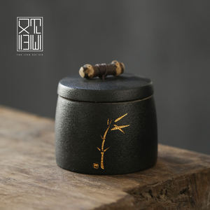 Contenitore per tè in porcellana nera sigillato a prova di umidità piccolo contenitore per tè in ceramica tè portatile - Product Image 4