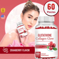 WELLBODY Gommes au collagène et glutathion pour blanchir la peau Original à la canneberge Complément tonique antioxydant pour une peau éclatante