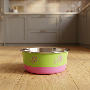 Bols pour animaux de compagnie en acier inoxydable écologique bicolore vert et bleu collé Fusion prix de gros pour les mangeoires - Product Image 1