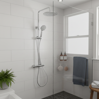 Colonne de douche thermostatique à grand diamètre homologuée EN817 avec barre coulissante