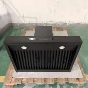 Hotte aspirante murale encastrée de 30 po, 1000 m³/h, avec télécommande et contrôle électronique tactile, en acier inoxydable noir, pour usage hôtelier - Product Image 1