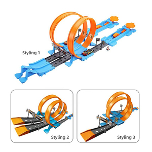 Nouvelle fente bricolage assembler vitesse course piste 360 degrés boucles fente jouets éjection <span class=keywords><strong>voiture</strong></span> catapulte jouet - Product Image 2