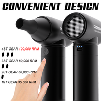 Ventilateur industriel portable mini CROSSGUN, en alliage d'aluminium, moteur sans balais 150W, aspiration puissante, dépoussiéreur, aspirateur triple fonction